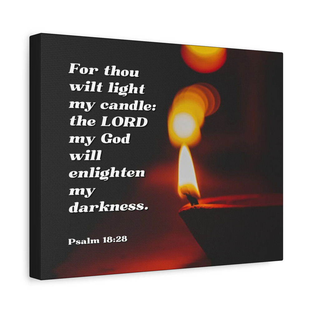 Scripture Canvas Enlighten My Darkness Psalm 18:28 Christian Wall Art Bible